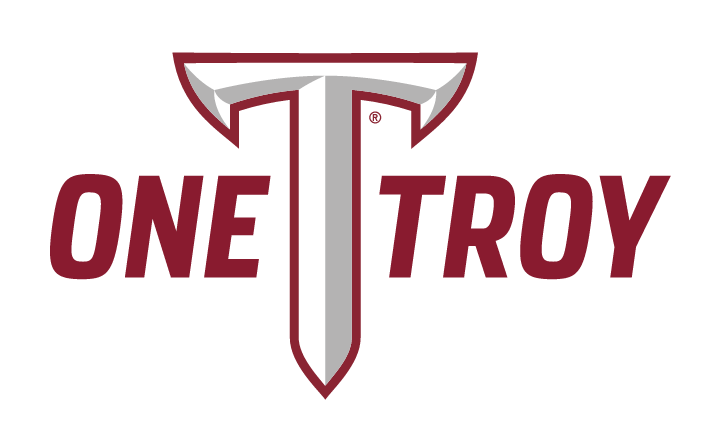 One TROY wordmark, full color on white variant