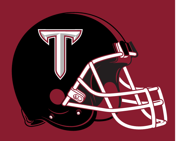 helmet, black with white facemask on maroon background variant