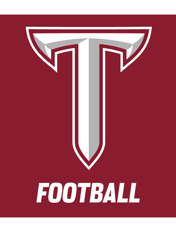 Power T, Football, white outline on maroon background variant