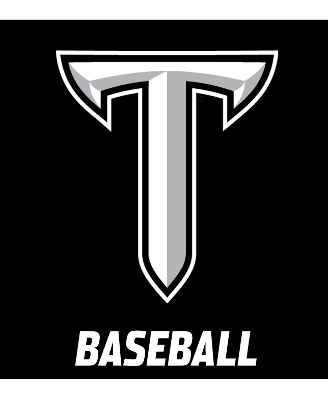 Power T, Baseball, white outline on black background variant
