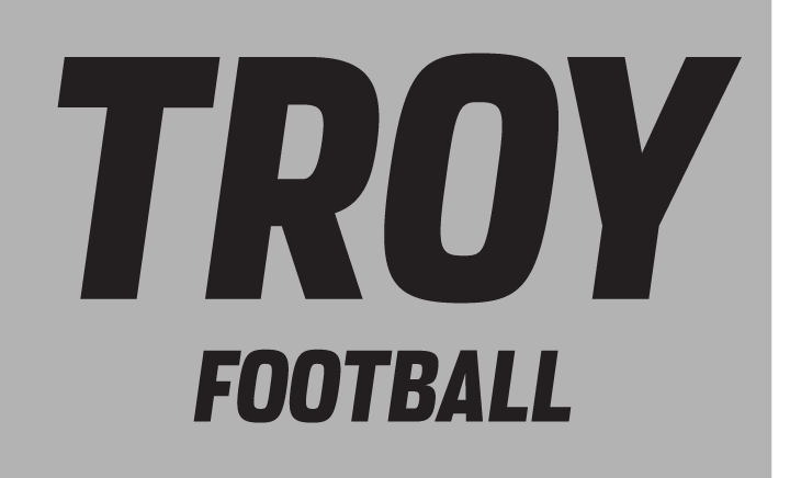 TROY Football, black on silver variant