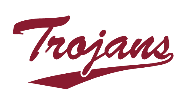 Trojans script, solid, white background variant
