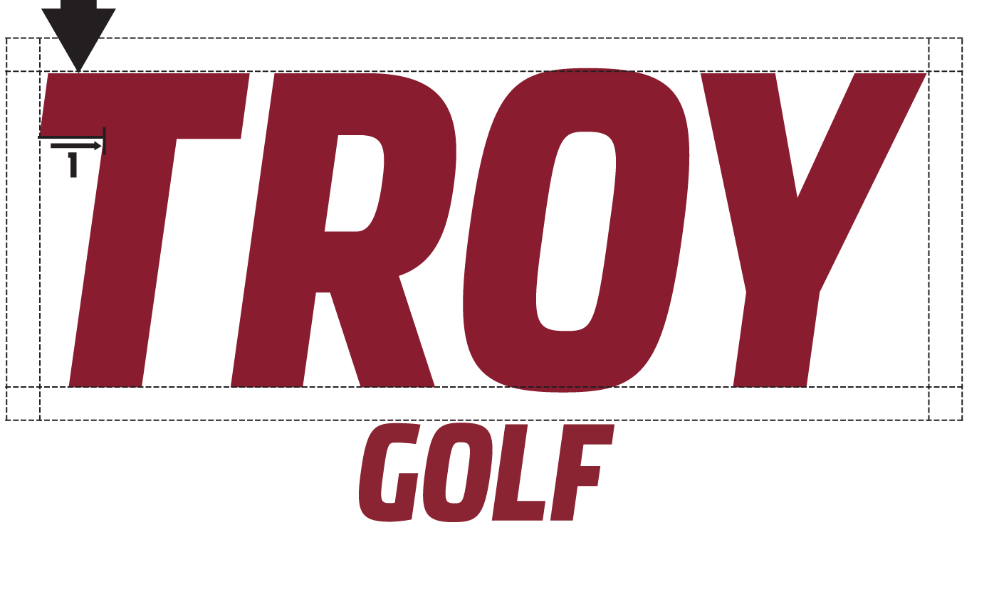 TROY GOLF wordmark, primary color variant