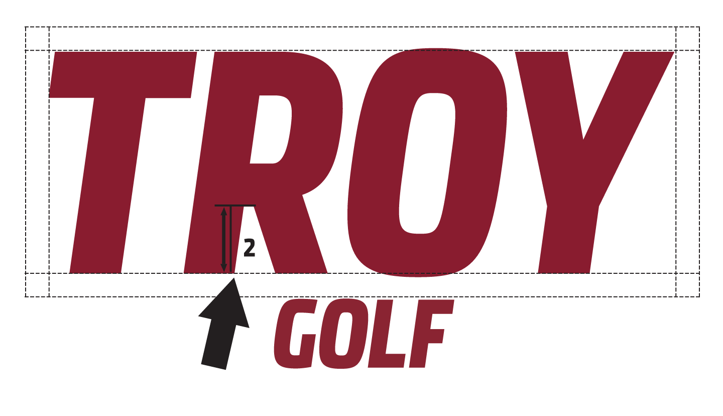 TROY GOLF wordmark, primary color variant