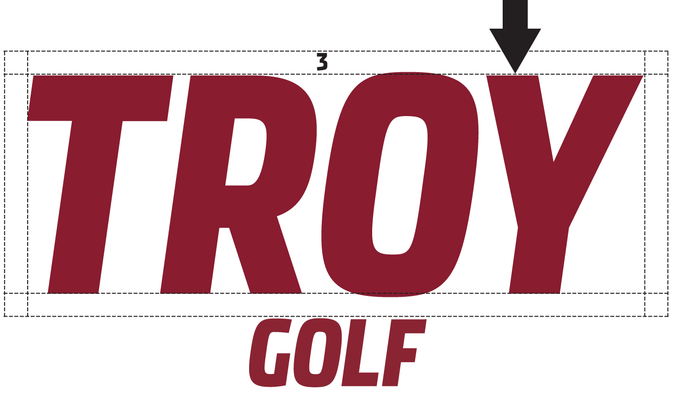 TROY GOLF wordmark, primary color variant