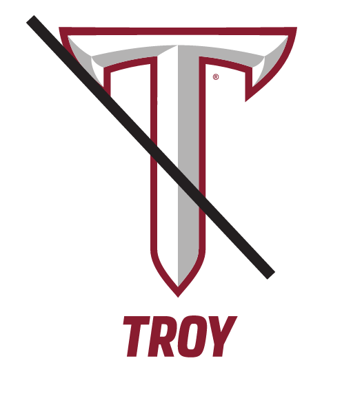 TROY logo, incorrect usage - using the word TROY with the Power T variant