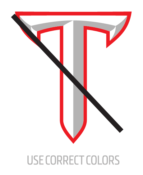 TROY logo, incorrect usage - use correct colors variant