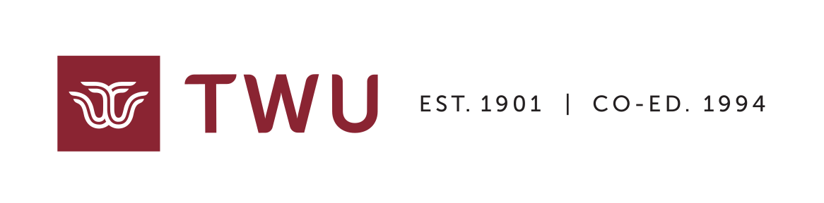 institutional mark, maroon with dates horizontal variant, cell 14