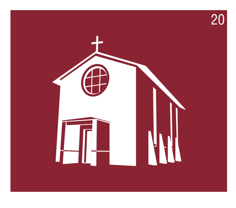 Little Chapel mark, reverse on maroon variant, cell 20