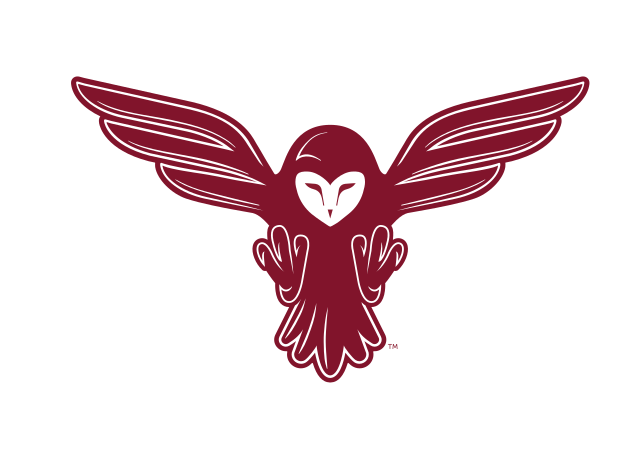 owl mascot, maroon outline variant, cell 29