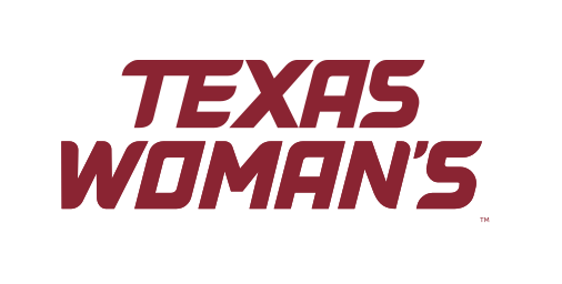 Texas Woman's wordmark, maroon variant, cell 35
