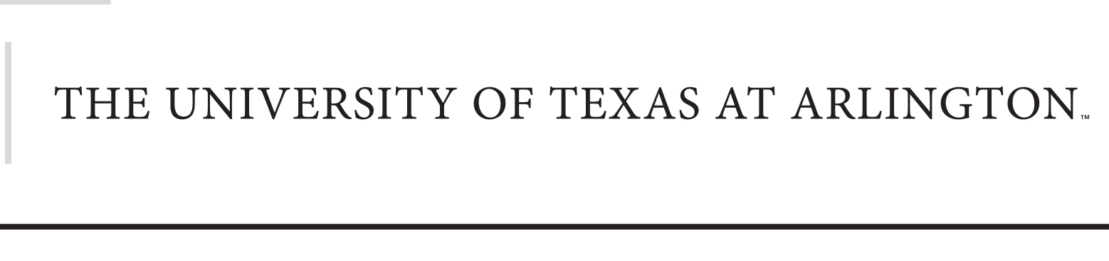 University of Texas at Arlington wordmark, black variant, cell 22
