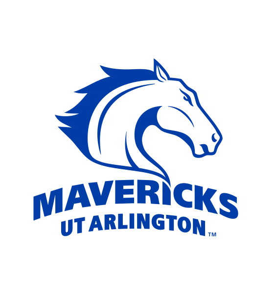 Maverick head with wordmark, blue outline variant, cell 27