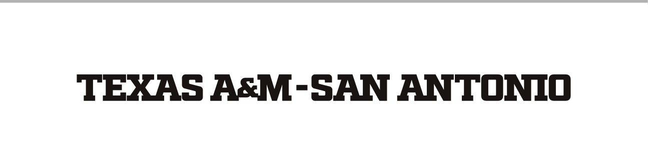 Texas A&M-San Antonio wordmark, 1-line black on white variant, cell 31