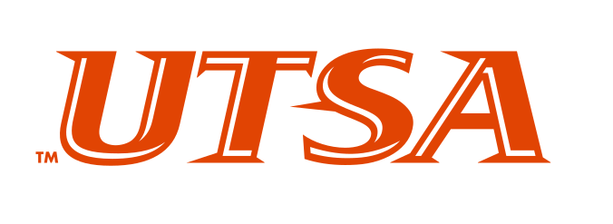 UTSA wordmark, orange/white on white variant, cell 6