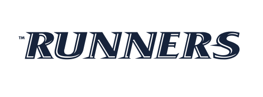 RUNNERS wordmark, navy/orange on white variant, cell 10