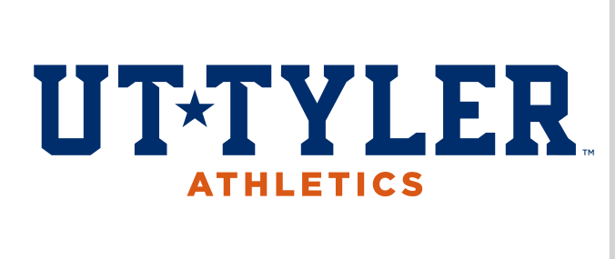 UT Tyler Athletics wordmark, blue/orange variant, cell 65
