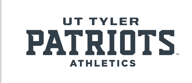 UT Tyler Patriots Athletics wordmark, blue/black variant, cell 74