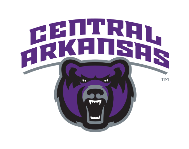 Central Arkansas wordmark with bear head, full color variant, cell 23