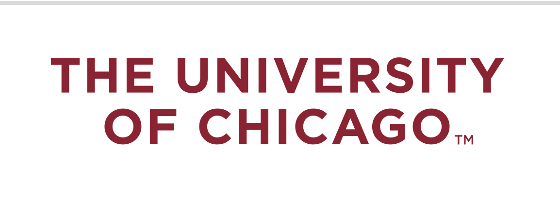 University of Chicago logotype, maroon stacked variant, cell 14