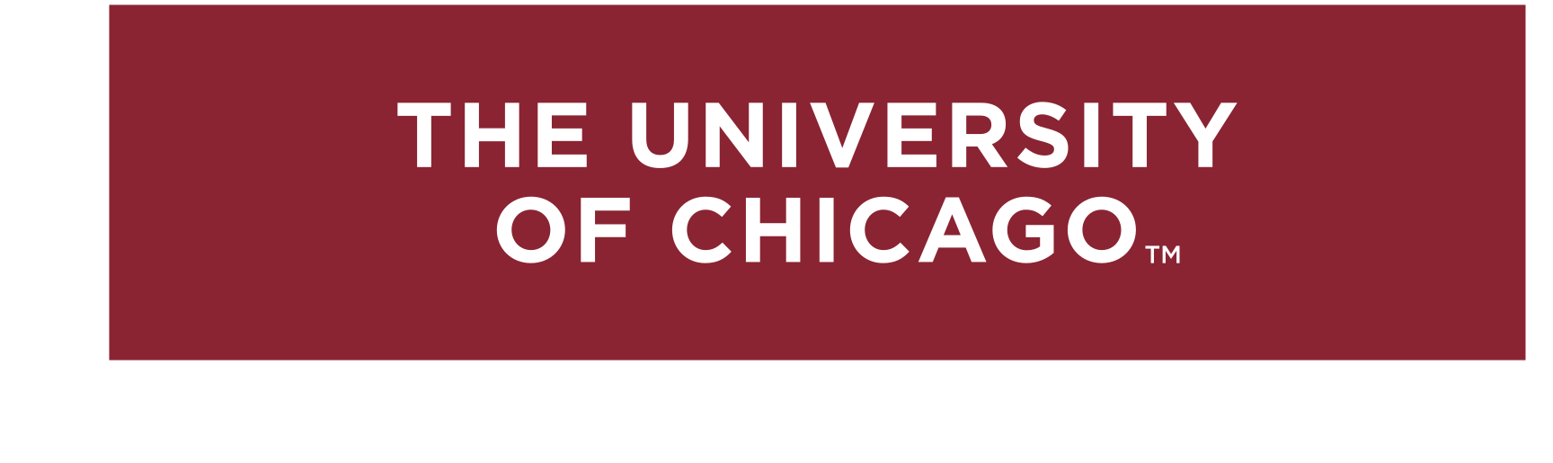University of Chicago logotype, white on maroon stacked variant, cell 16
