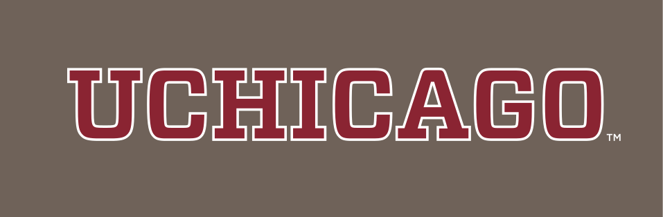 UCHICAGO wordmark, maroon/white/black on grey variant, cell 83