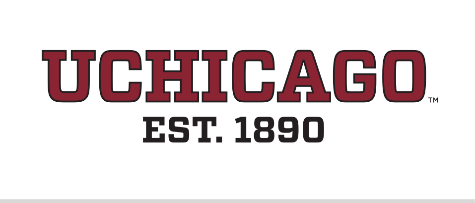 UCHICAGO EST. 1890 wordmark, maroon/white/black variant, cell 86