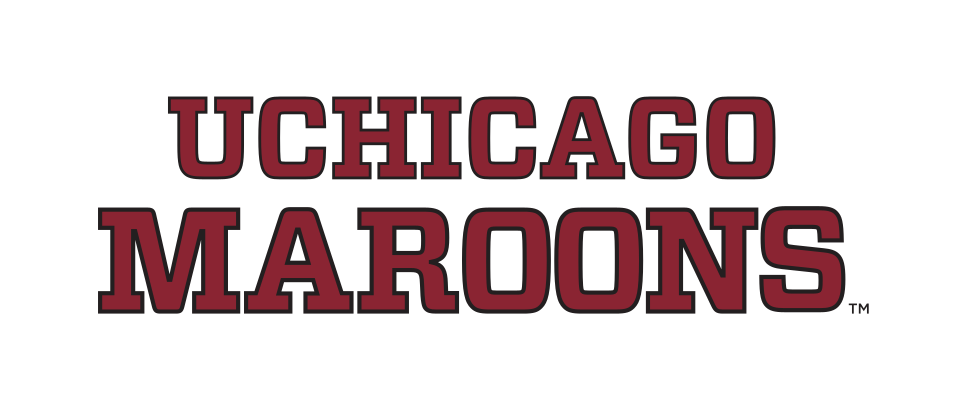 UCHICAGO MAROONS wordmark, maroon/white/black variant, cell 90