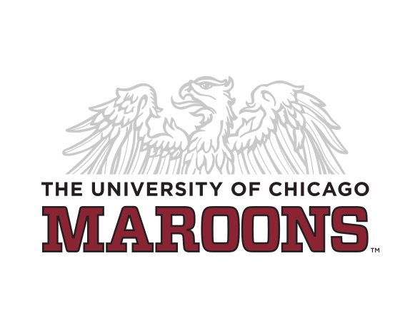 Phoenix logo with The University of Chicago Maroons, maroon/black on white variant, cell 98