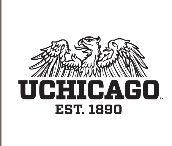 Phoenix logo with UChicago Est. 1890, black on white variant, cell 108