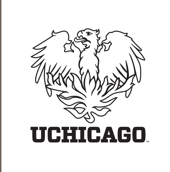 Phoenix logo with UChicago, black on white variant, cell 124
