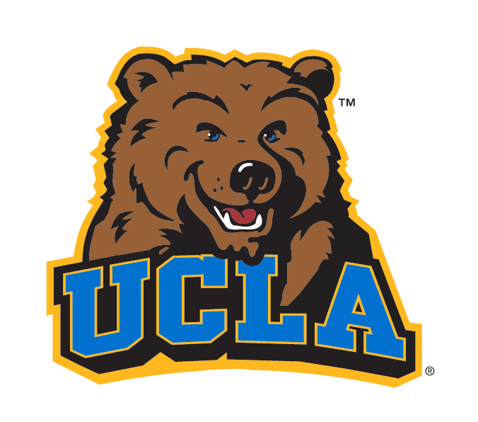 Joe Bruin Mascot Head with UCLA wordmark, full color variant, cell 61