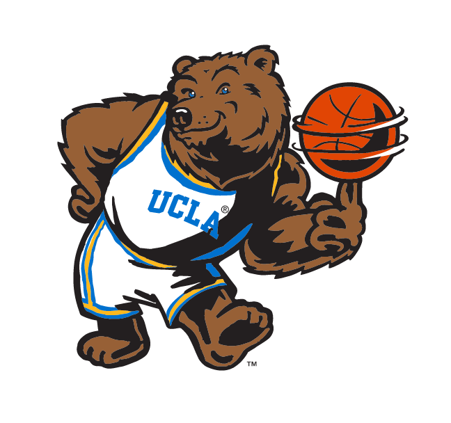 Joe Bruin Mascot Full Body with Basketball, full color variant, cell 64