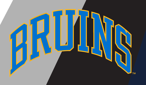 Bruins Condensed Block Arch, blue with yellow outline variant, cell 85