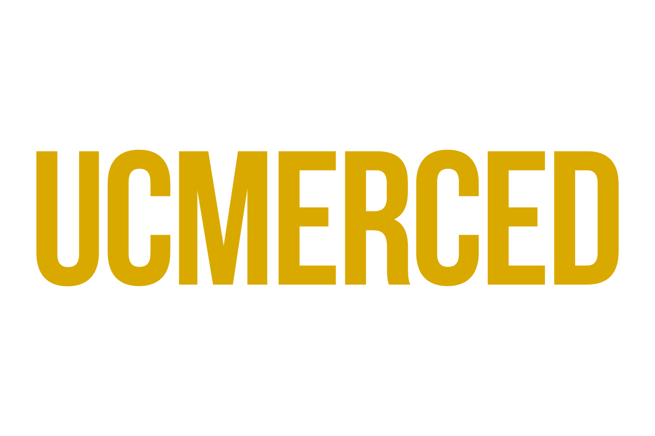 UC Merced wordmark with bobcat head, navy on white variant, cell 24