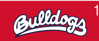 Bulldogs Script, Reverse on Red variant, cell 12
