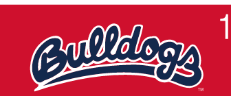 Bulldogs Script, Outline on Red variant, cell 14