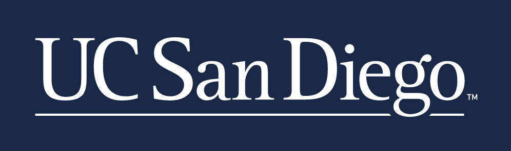 UC San Diego wordmark, white variant, cell 3
