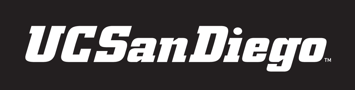 UC San Diego wordmark, white variant, cell 22