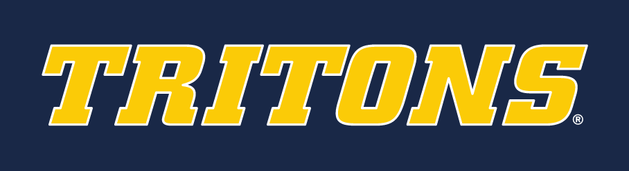 TRITONS wordmark, yellow with white outline variant, cell 25