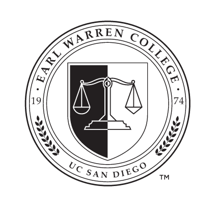 Earl Warren College seal, black variant, cell 57