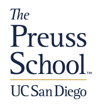The Preuss School lockup, color variant, cell 74