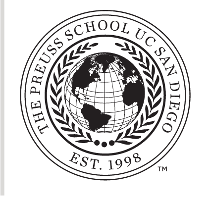 The Preuss School seal, black variant, cell 80
