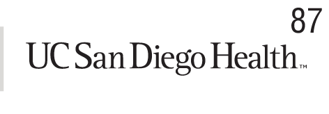 UC San Diego Health wordmark, black variant, cell 87