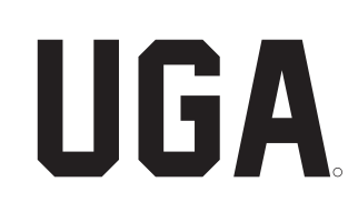 UGA wordmark, black/white outline variant