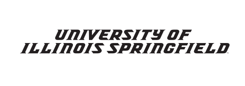 University of Illinois Springfield wordmark, horizontal black variant, cell 18