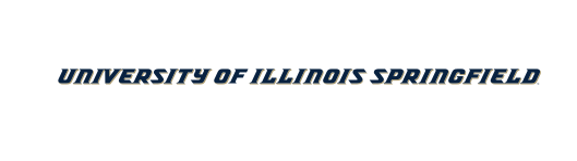 University of Illinois Springfield wordmark, small horizontal black variant, cell 22