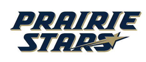 Prairie Stars wordmark, stacked blue variant, cell 36