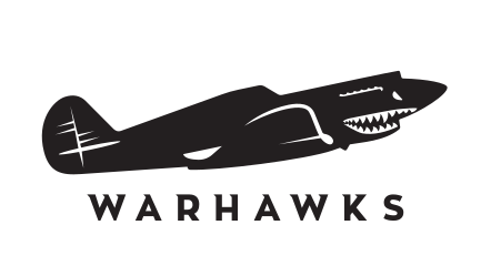 plane side view with WARHAWKS, black and white variant, cell 19
