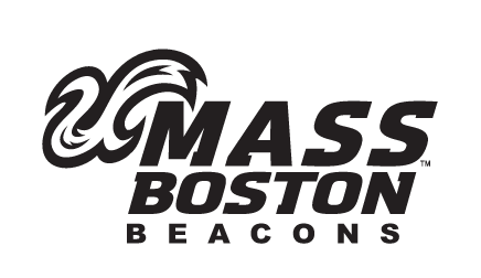 UMass Boston Beacons secondary logo, black and white variant, cell 9